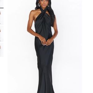 Show Me Your Mumu Jasmine Halter Maxi Dress Black